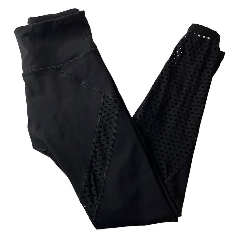 LORNA JANE black vented full length running workout leggings XS athleisure gym